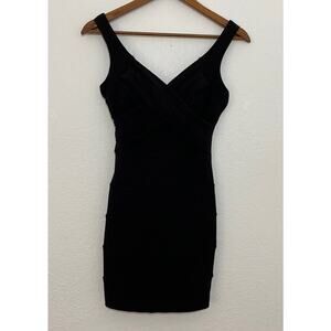Emerald Sundae Sz O Black Bodycon Dress Built In Bra Ruched Back Exposed Zipper